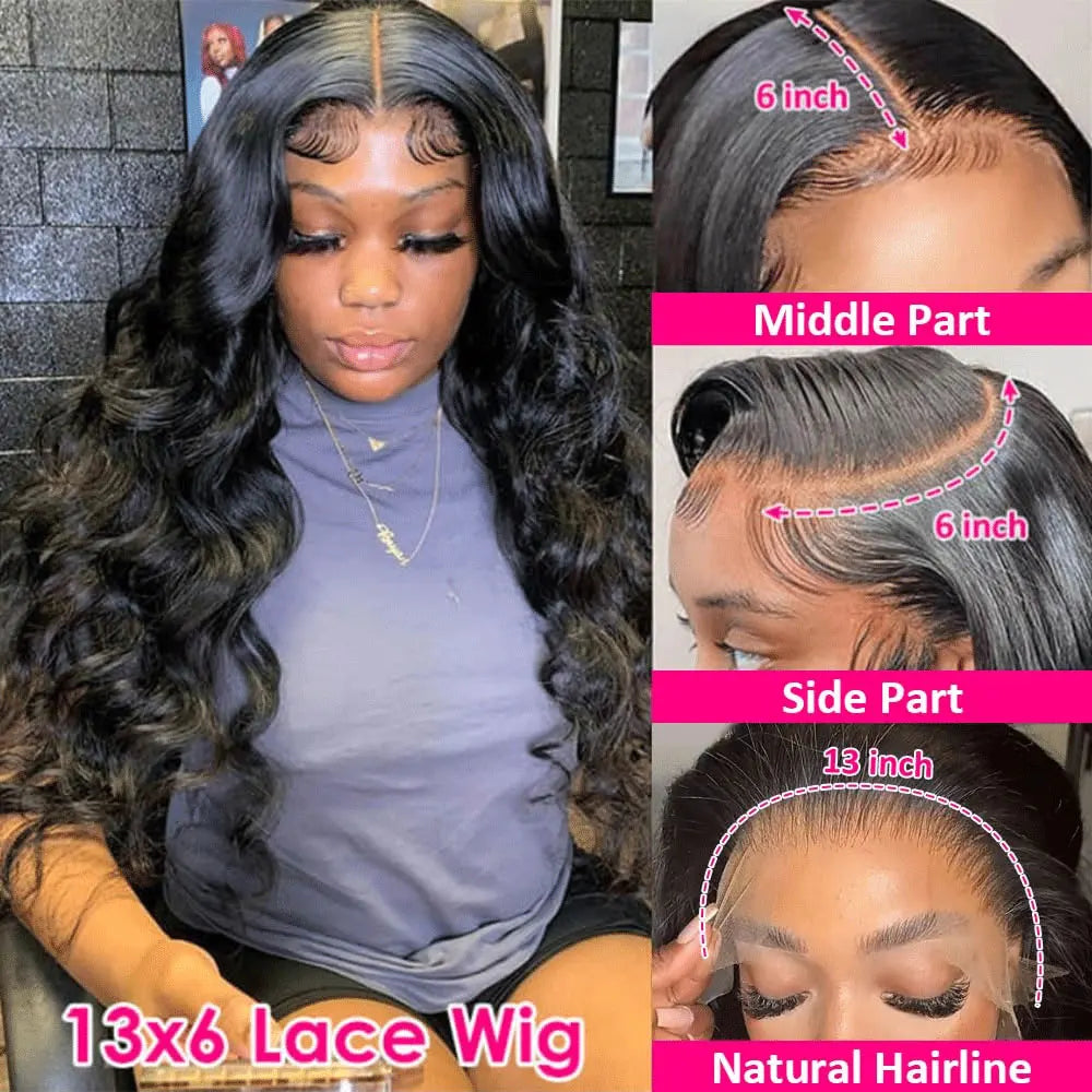 Body Wave Lace Front Wig - 13x6/13x4/5x5 Glueless 180-250% Density
