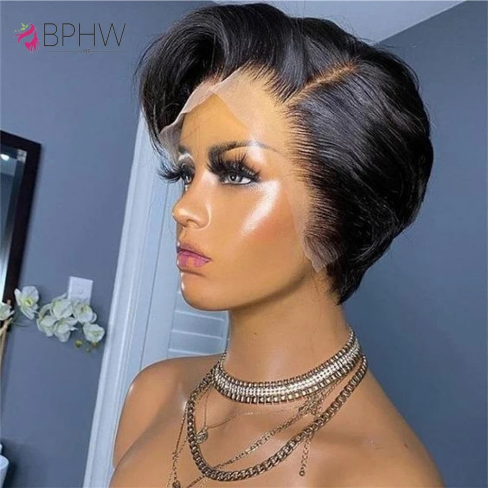Straight Pixie Cut Wig - 13x4 Lace Front Human Hair