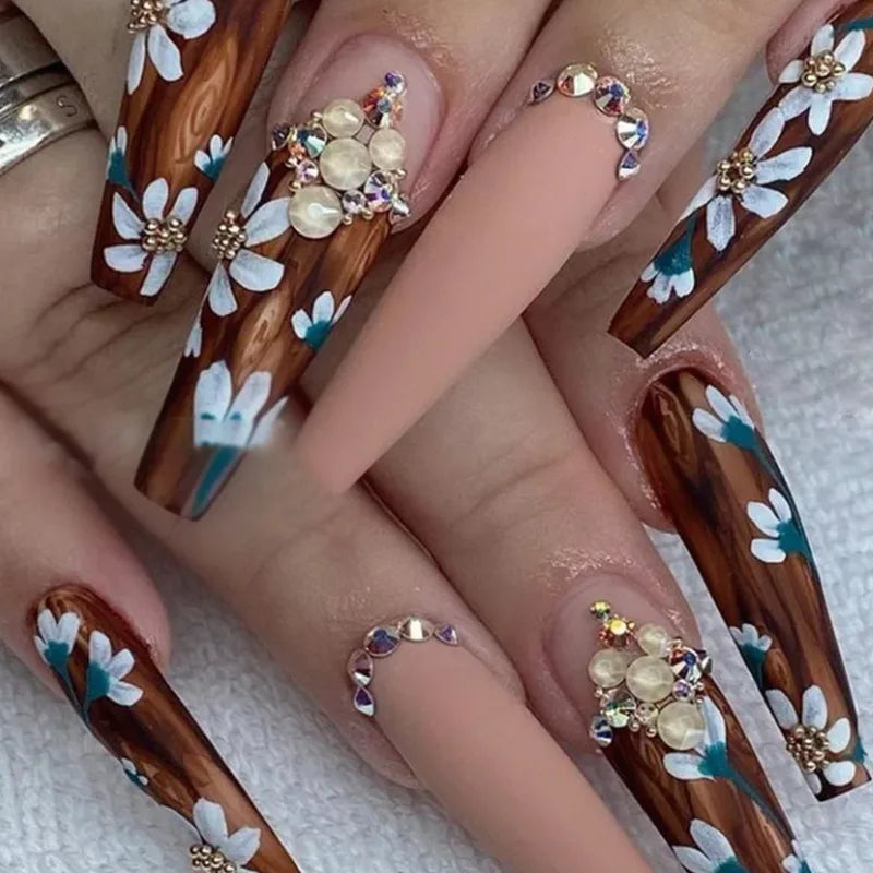 Pink Butterfly Glitter Press-On Nails - French Ballet