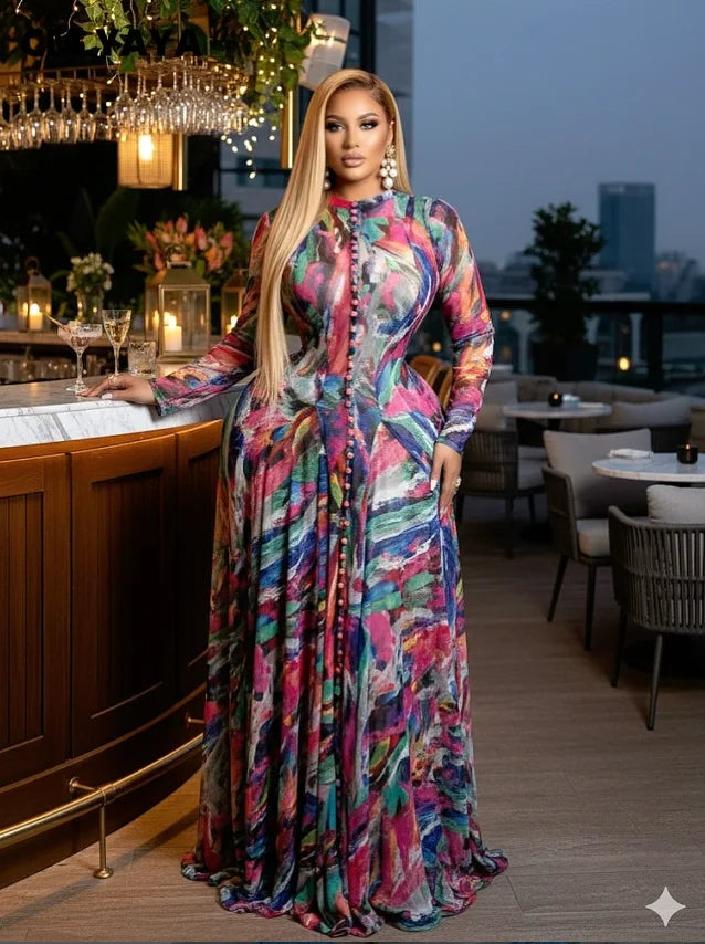Big Swing Tie Dye Maxi Dress – Floor-Length Beach & Evening Dress