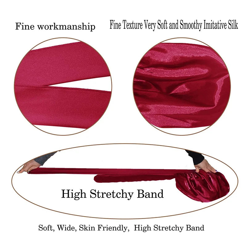 Satin Sleeping Cap – Silky Bonnet Edge Wrap & Shower Night Cap
