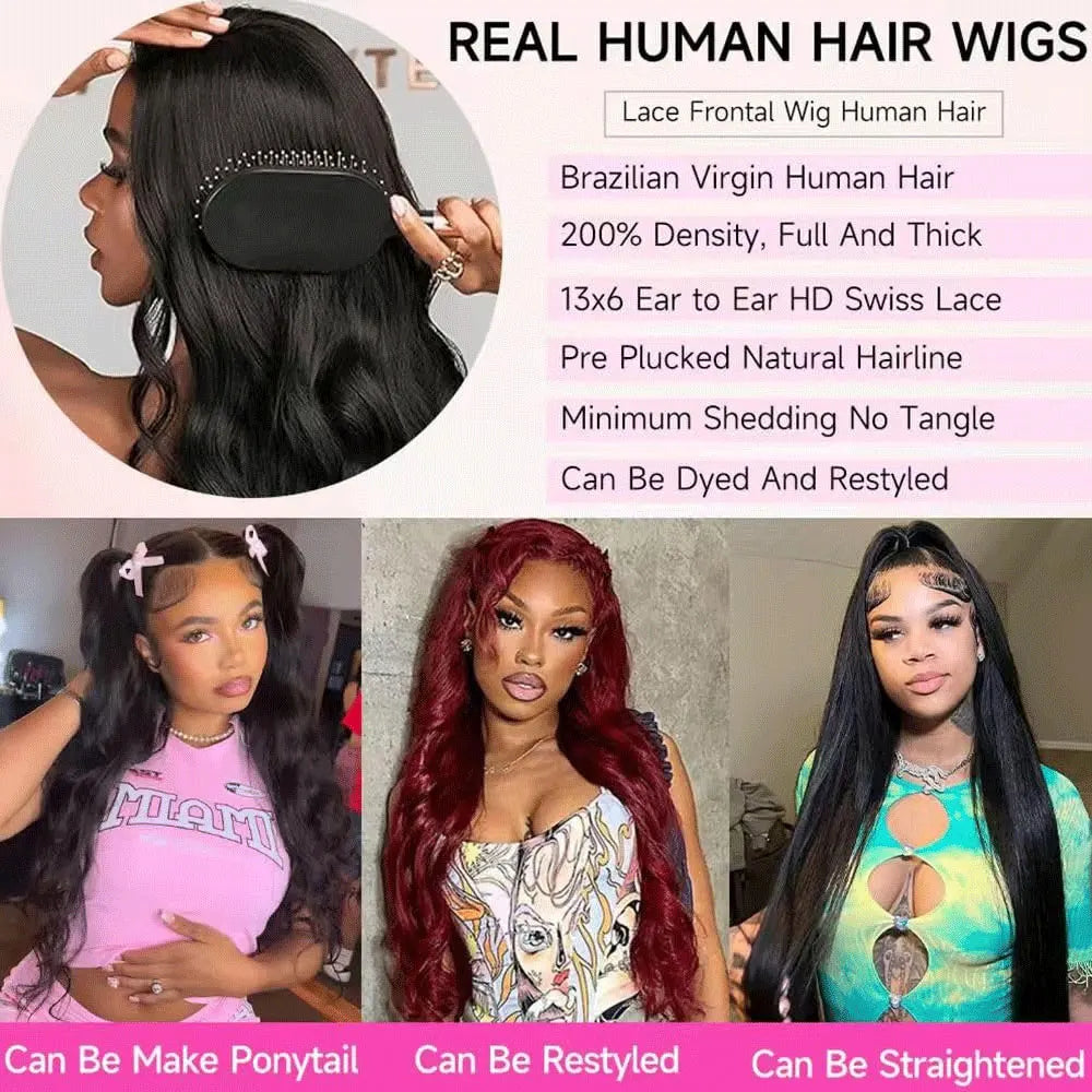 Body Wave Lace Front Wig - 13x6/13x4/5x5 Glueless 180-250% Density