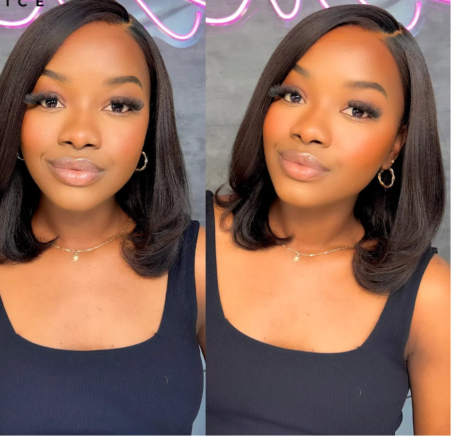 Yaki Straight Bob Wig - 7x5 & 13x4 Lace Pre Cut Glueless 150% Density
