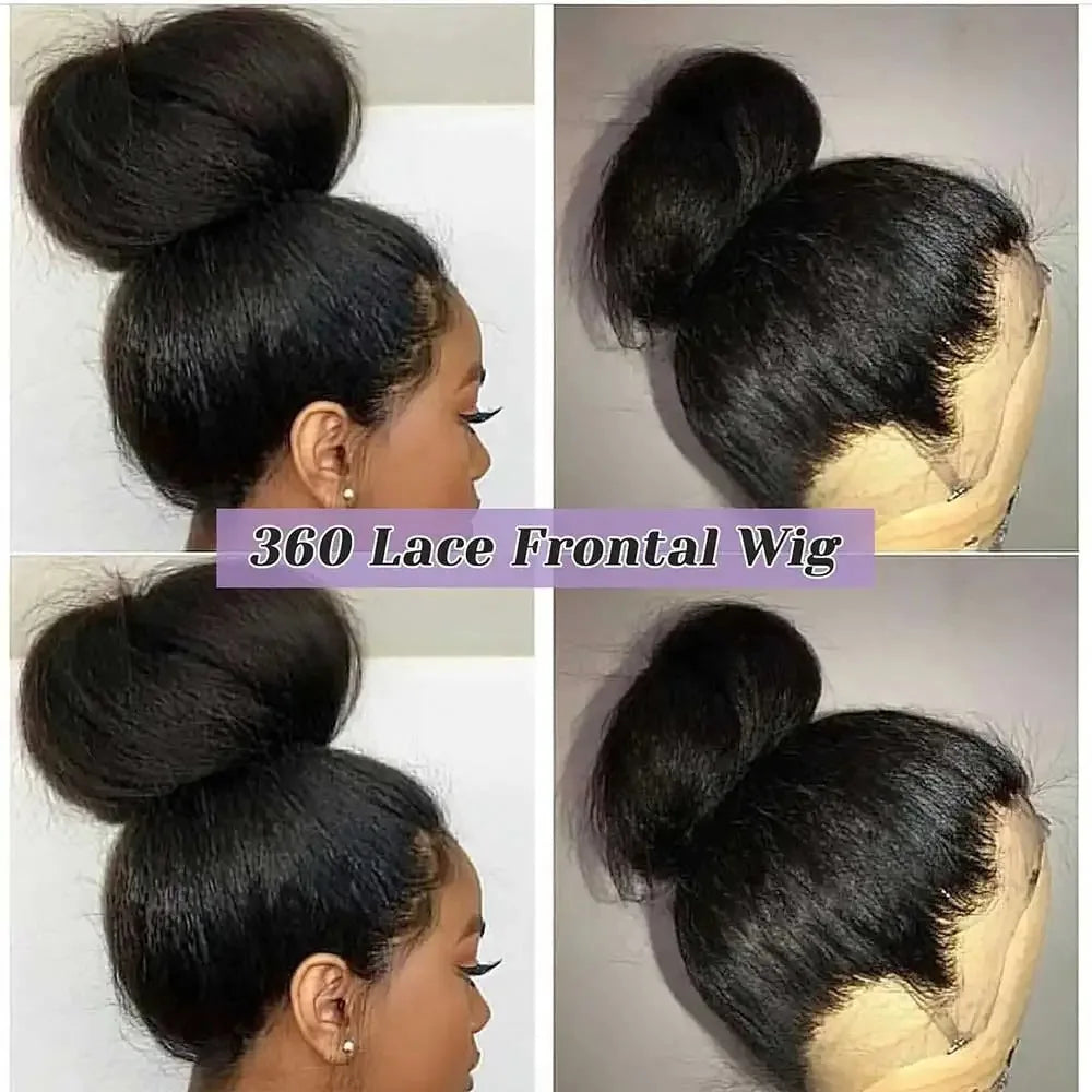 360 Invisi Strap Kinky Straight Wig - Full Lace Yaki 200% Density