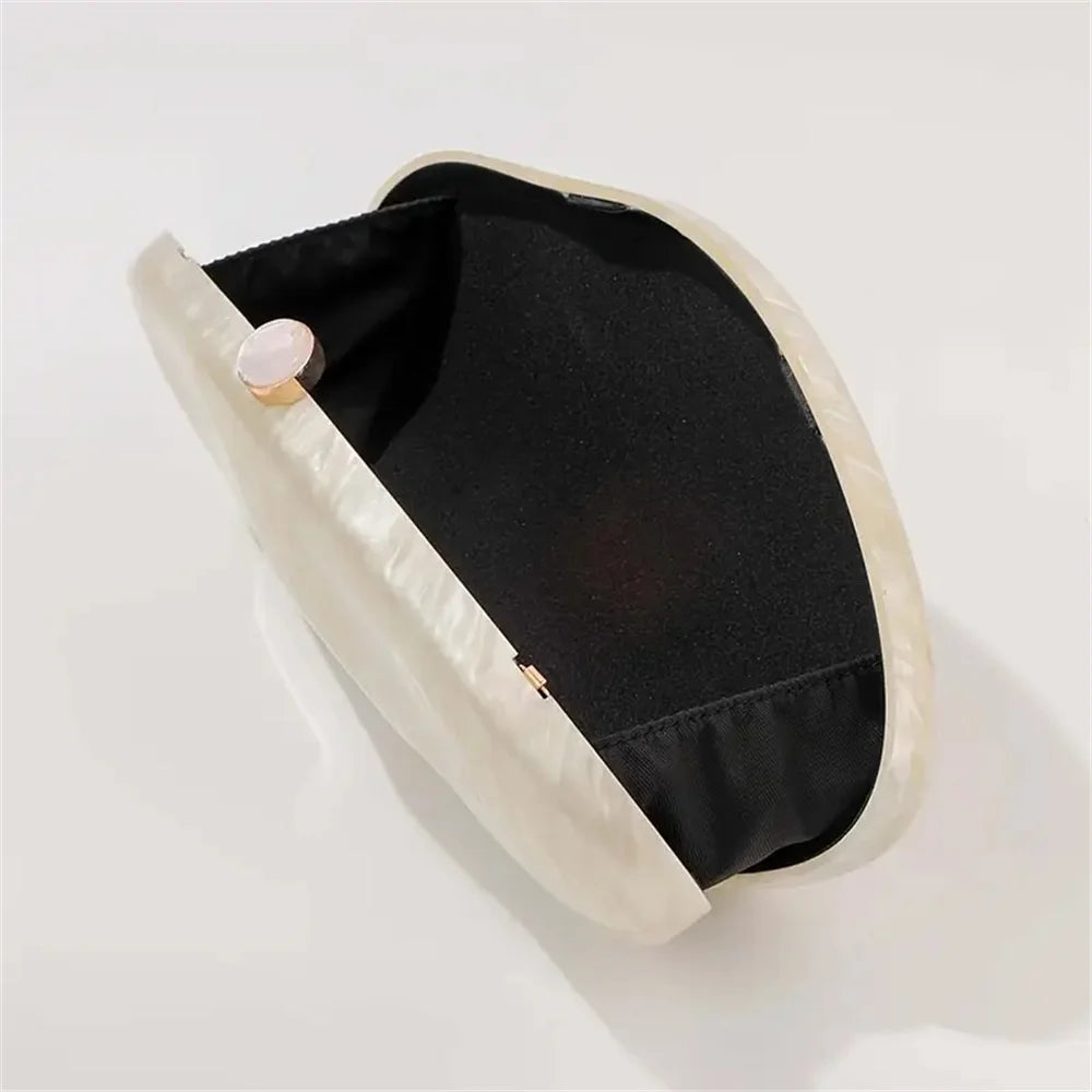 Ivory Shell Box Clutch – Handmade European Shoulder Bag