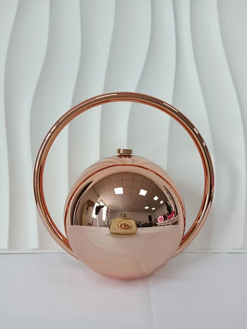 Marble Sphere Evening Clutch – Designer Electroplated Handbag