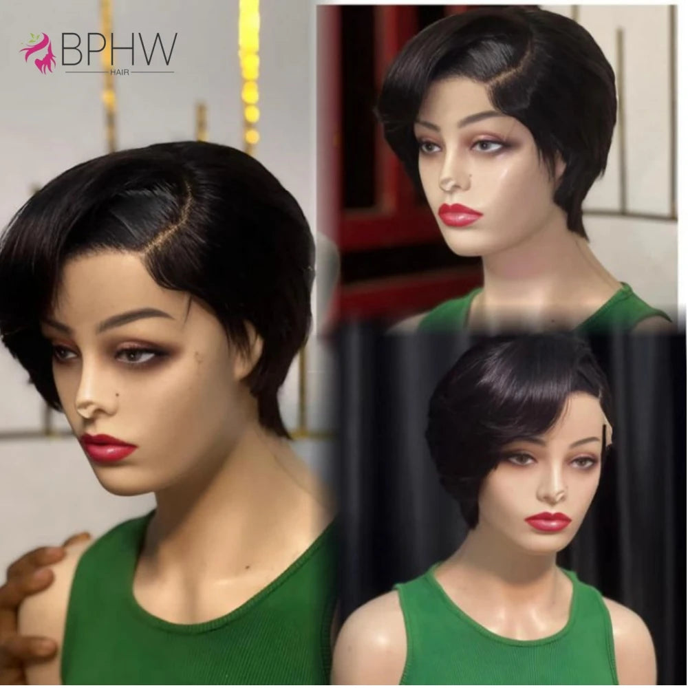 Straight Pixie Cut Wig - 13x4 Lace Front Human Hair