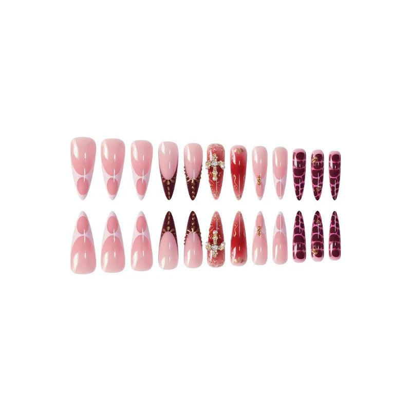 Metallic Gold Leopard Almond Press-On Nails (24pcs)