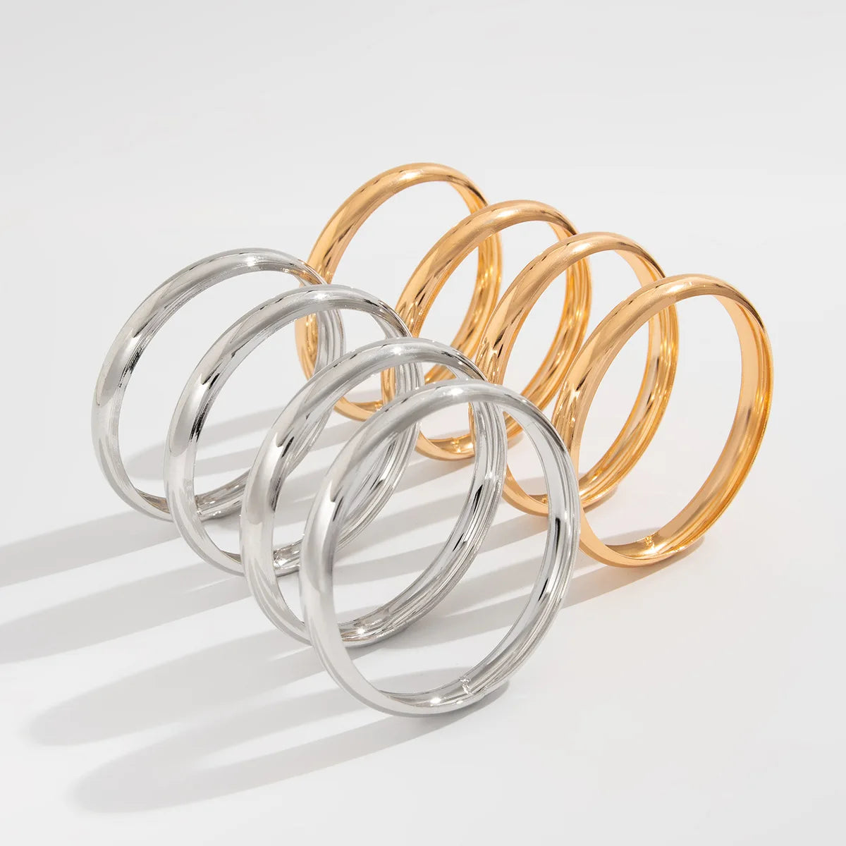 Luxe Twisted Texture Stacking Bangle Set (8 Pieces)