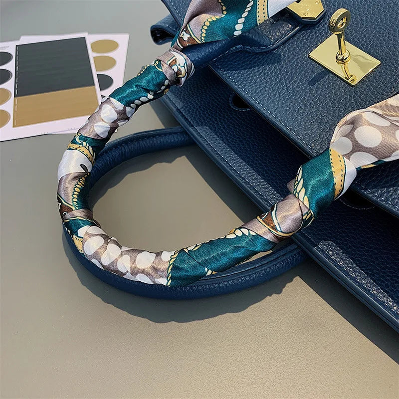 Belted Leather Clasp Tote