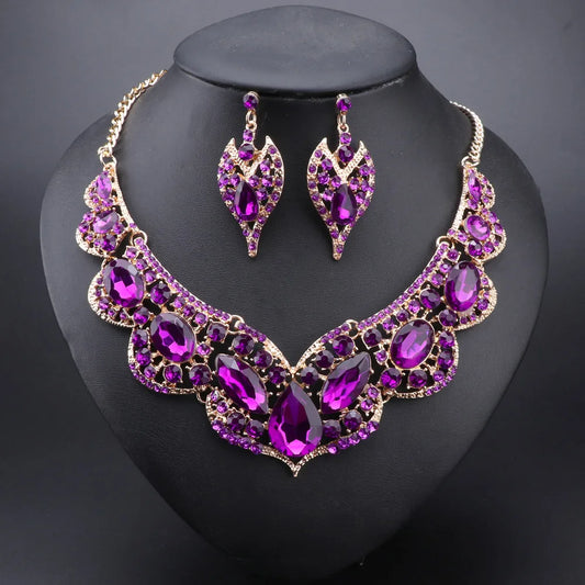 Vintage Retro Indian Bridal Jewellery Set – Necklace & Earrings