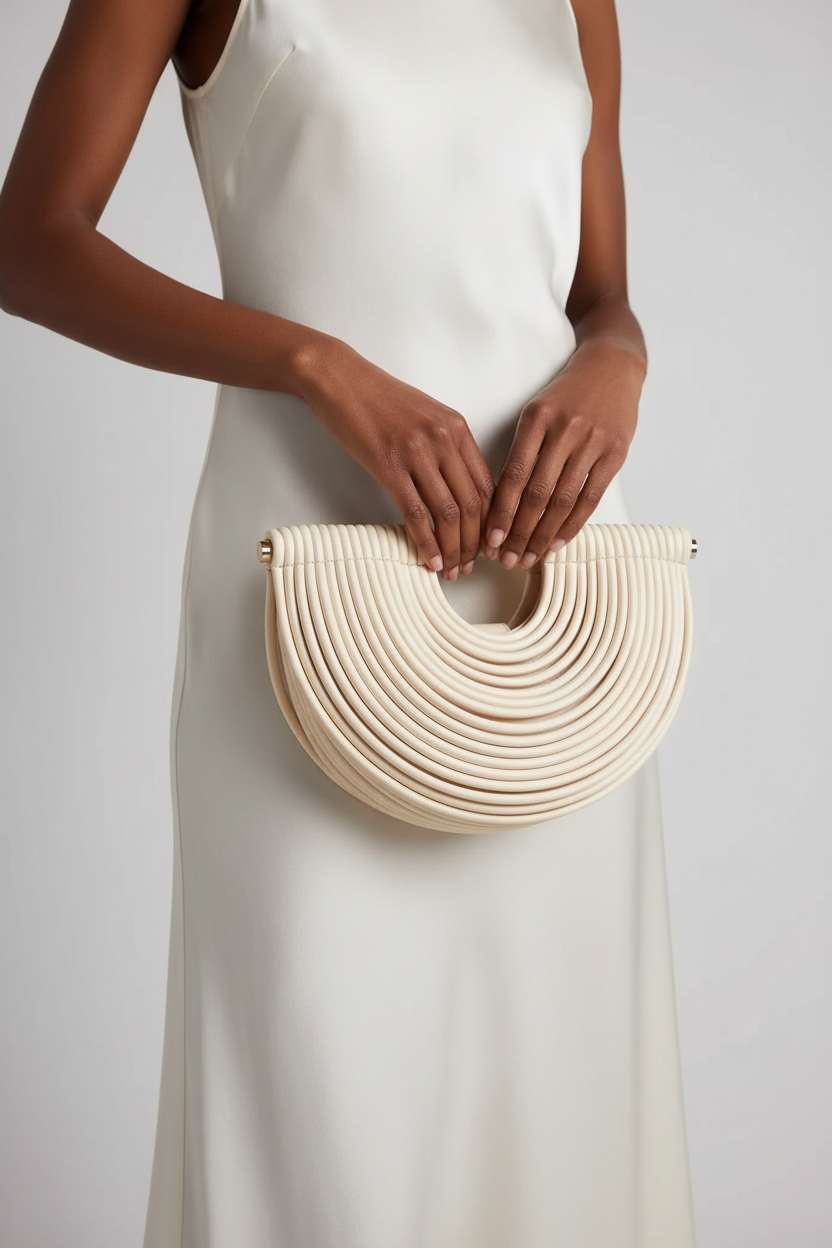Cream Handwoven Bag – Angled View
