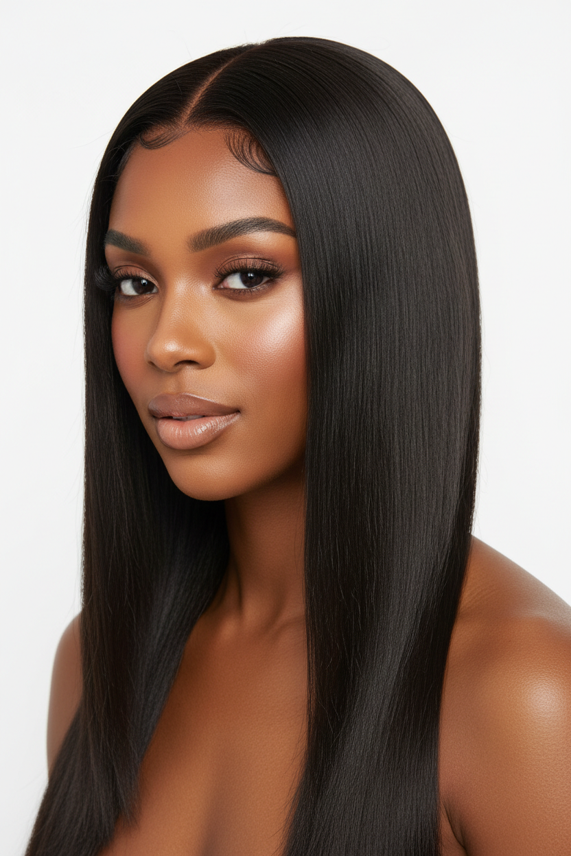 Front view - Bone Straight Glueless Wig